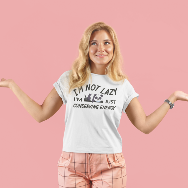 I'm not lazy - t-shirt-mockup-of-a-confused-woman-in-a-studio-41644-r-el2