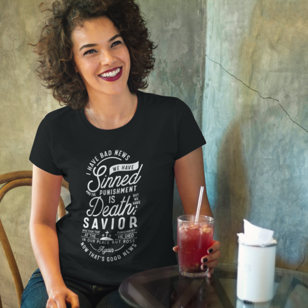we have sinned - woman-having-a-drink-at-a-local-bar-t-shirt-mockup-a8338